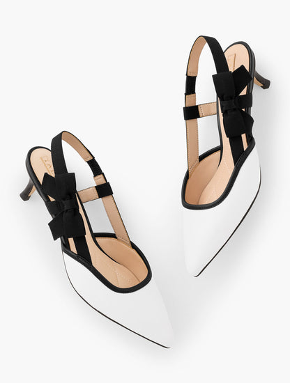 SYLVIE BOW SLINGBACK NAPPA PUMPS | Talbots