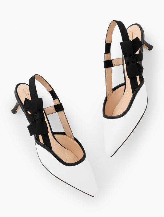 SYLVIE BOW SLINGBACK NAPPA PUMPS | Talbots