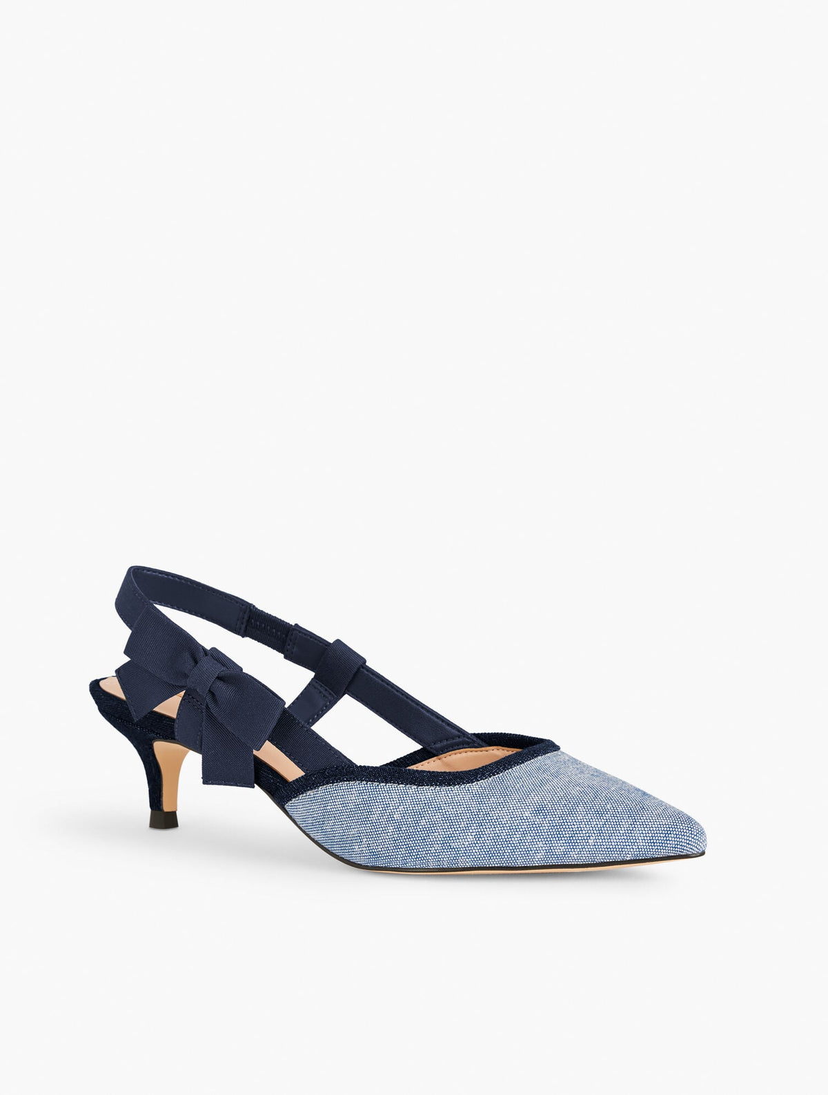 SYLVIE BOW SLINGBACK CHAMBRAY PUMPS | Talbots