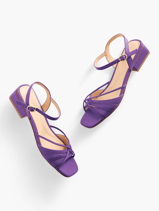 VIV STRAPPY NAPPA BLOCK HEEL SANDALS | Talbots