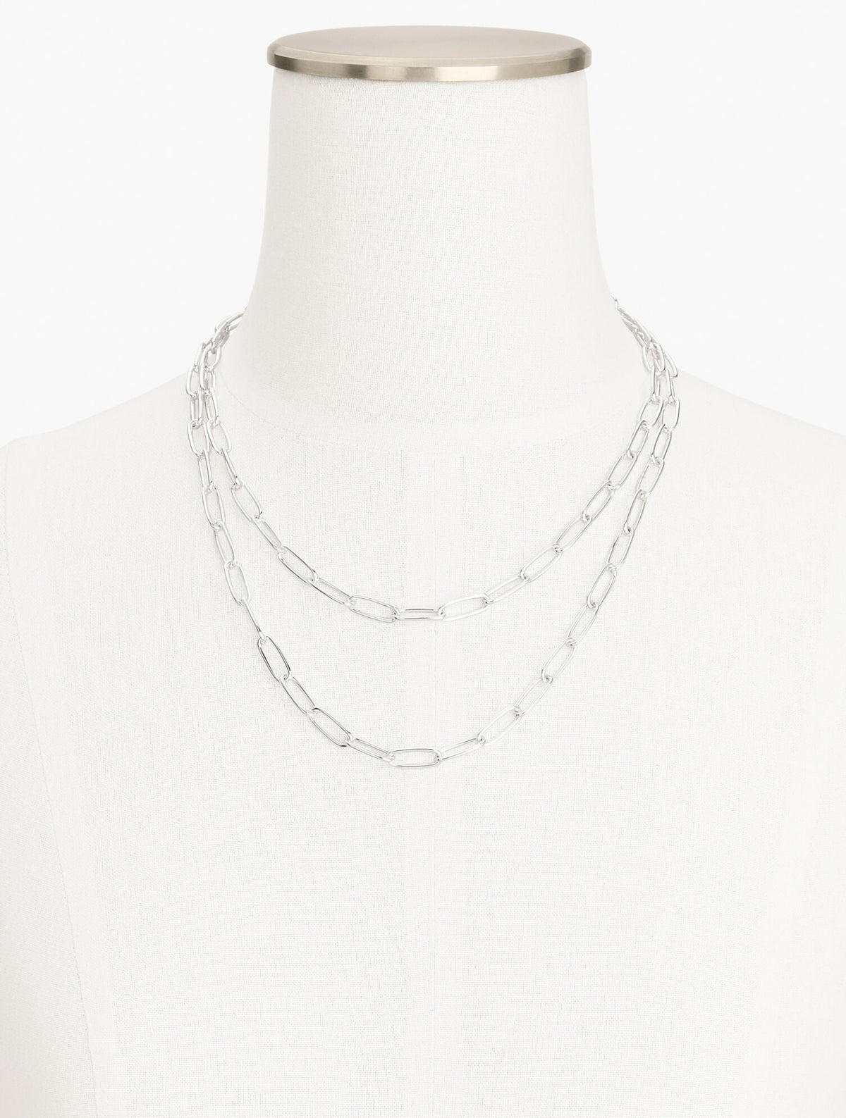 LAYERED PAPERCLIP LINK NECKLACE | Talbots