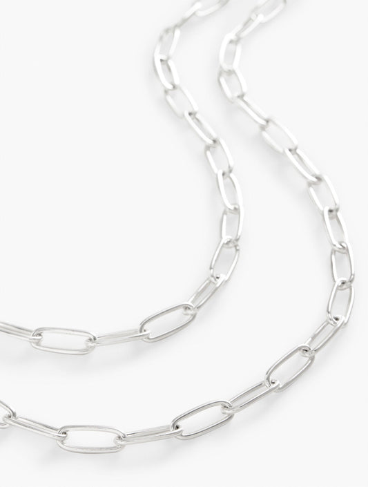 LAYERED PAPERCLIP LINK NECKLACE | Talbots