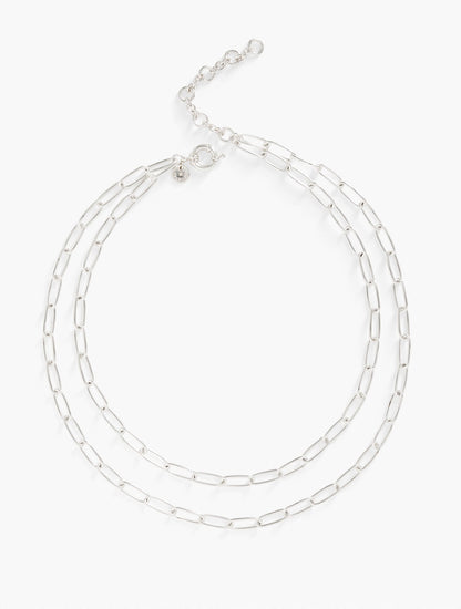 LAYERED PAPERCLIP LINK NECKLACE | Talbots