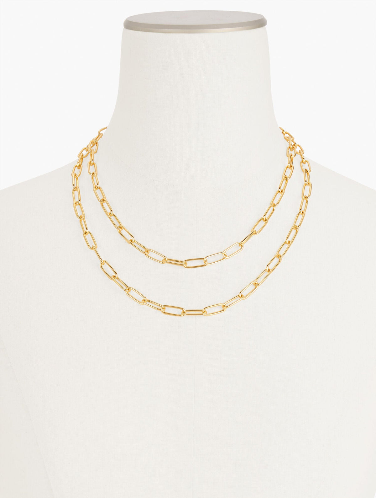 LAYERED PAPERCLIP LINK NECKLACE | Talbots