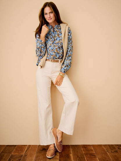 RUFFLE SHORT SHIRT - GATHERED BLOSSOMS | Talbots