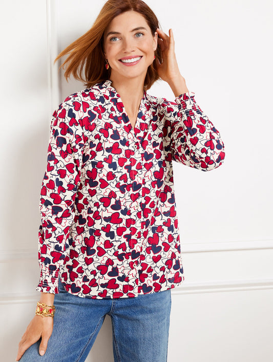 BUTTON FRONT TOP - ENTWINED HEARTS | Talbots
