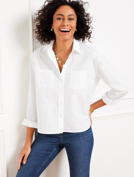 POPLIN SHORT SHIRT | Talbots