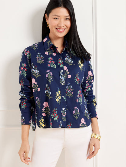 POPLIN SHORT SHIRT - FLORAL RADIANCE | Talbots