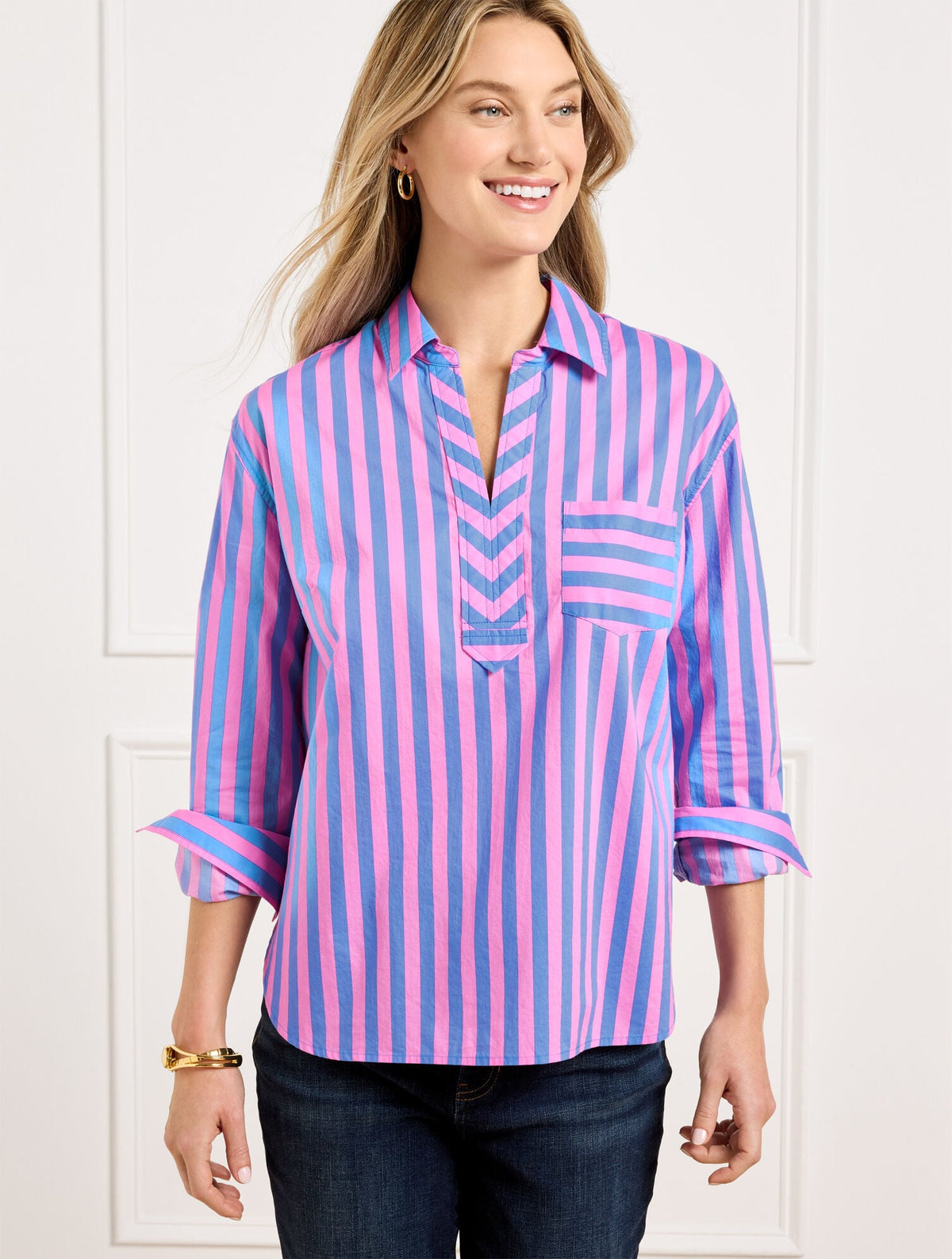 SHORT SHIRT - GARDEN STRIPE | Talbots