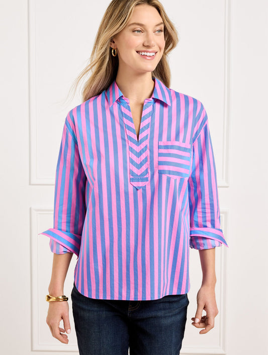 SHORT SHIRT - GARDEN STRIPE | Talbots