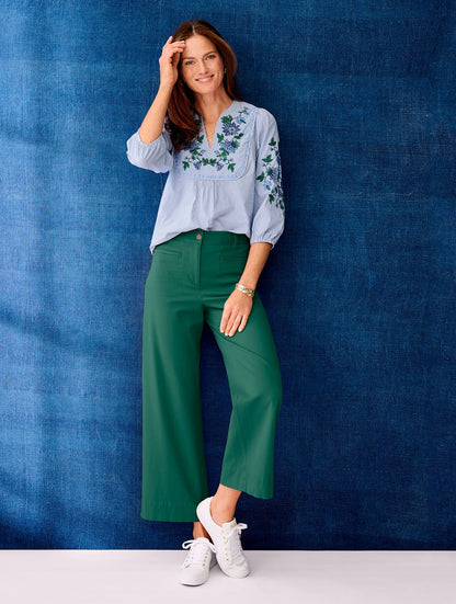 EMBROIDERED STRIPE POPOVER | Talbots
