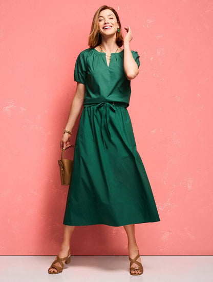 SHORT SLEEVE POPLIN TOP | Talbots
