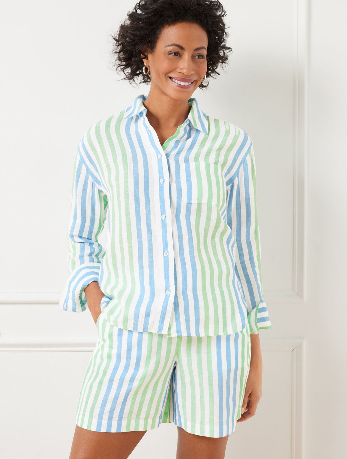 LINEN SHIRT - PLAYFUL STRIPE | Talbots