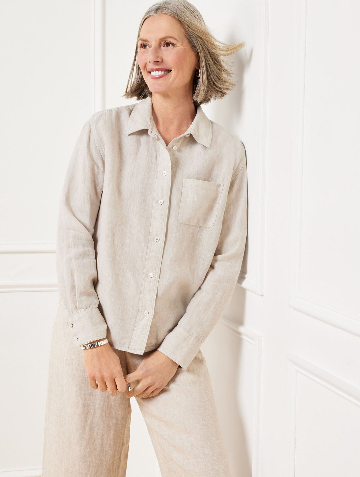 LINEN SHIRT - BEIGE | Talbots