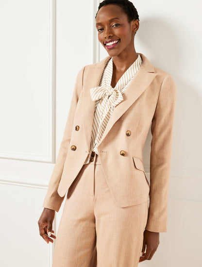 TEXTURED STRETCH LINEN BLAZER | Talbots