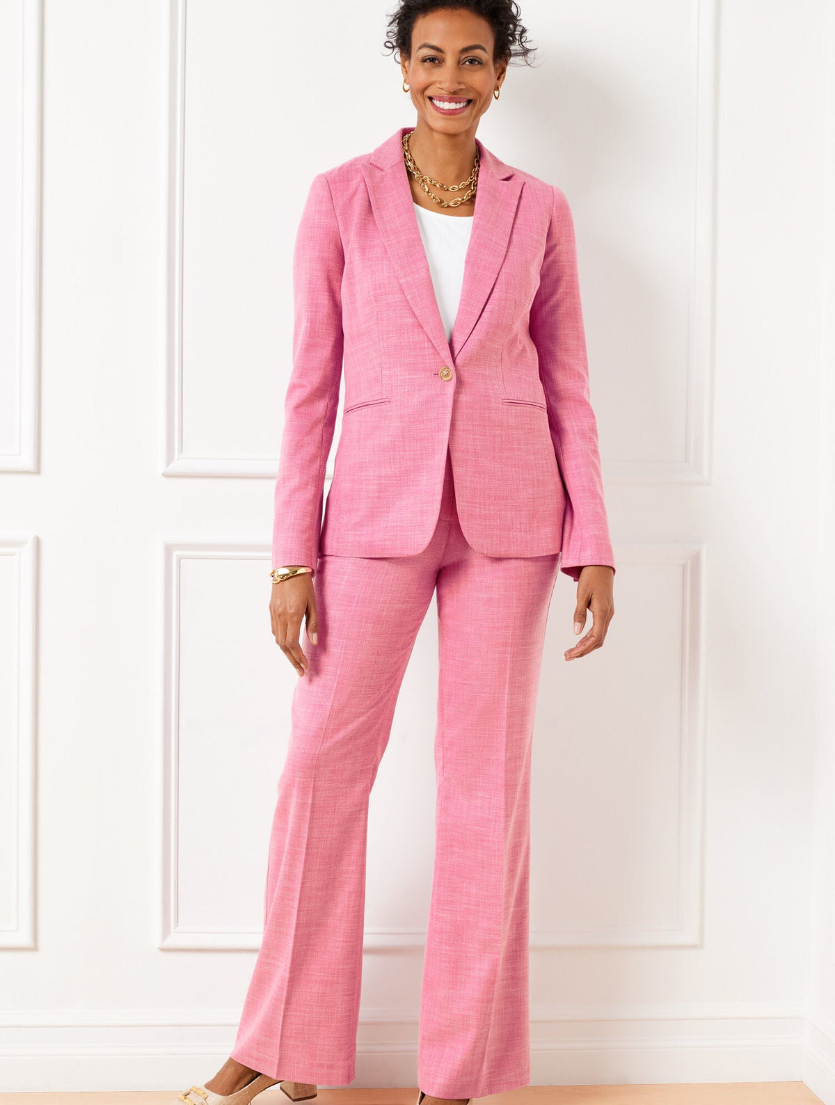 SINGLE BUTTON TWILL BLAZER | Talbots