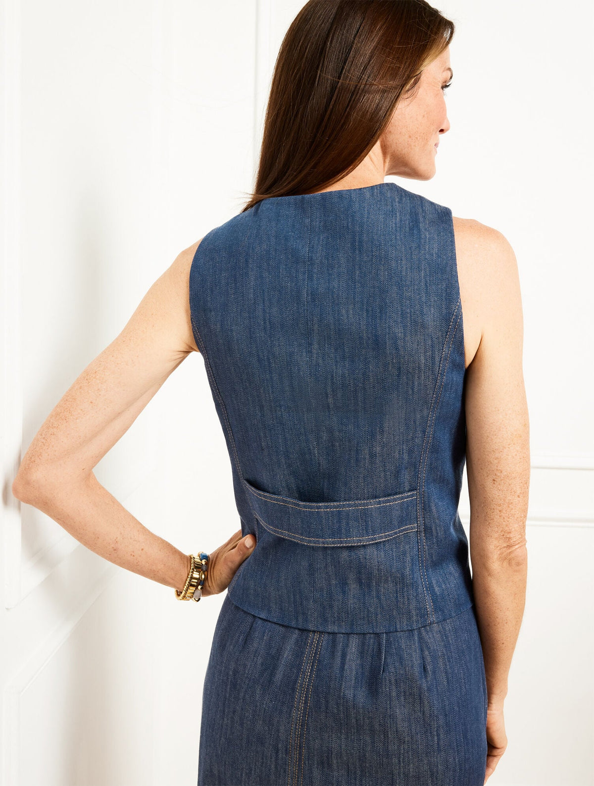 REFINED DENIM VEST | Talbots