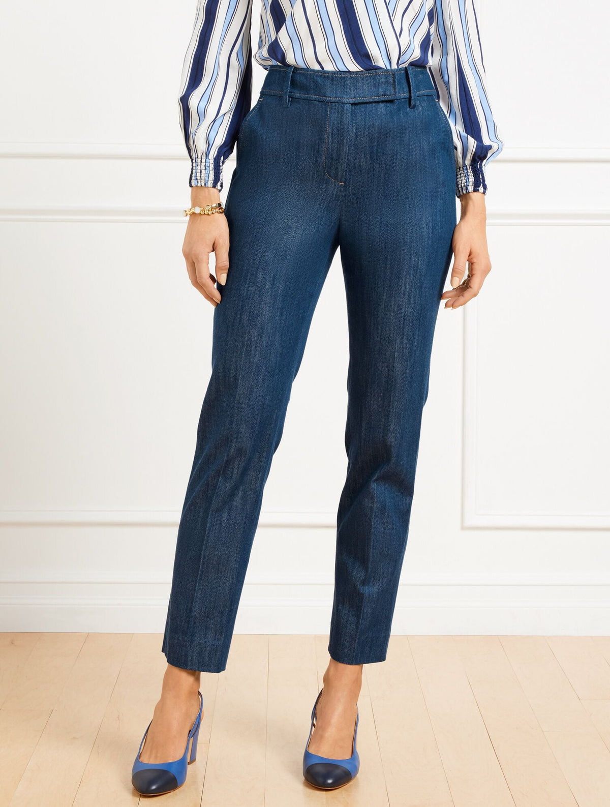 REFINED DENIM SLIM LEG PANTS | Talbots