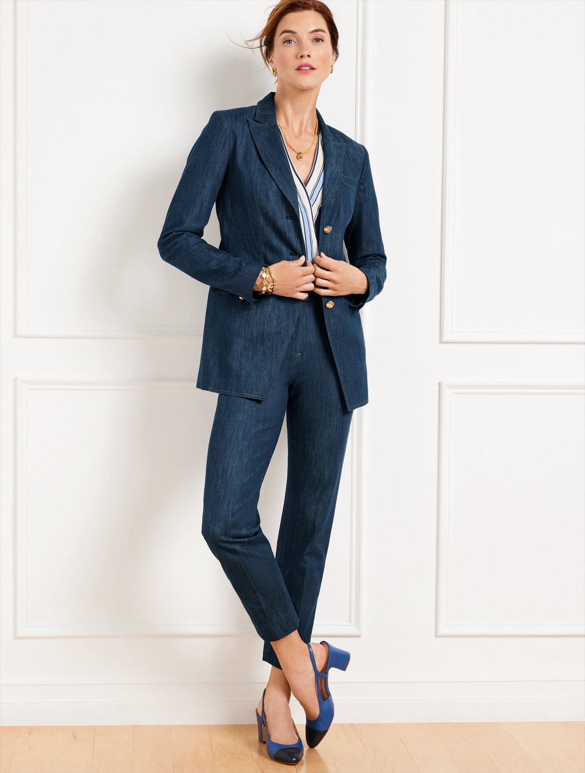 REFINED DENIM SLIM LEG PANTS | Talbots