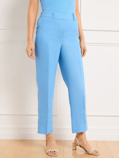 STRAIGHT ANKLE LEG LINEN PANTS | Talbots