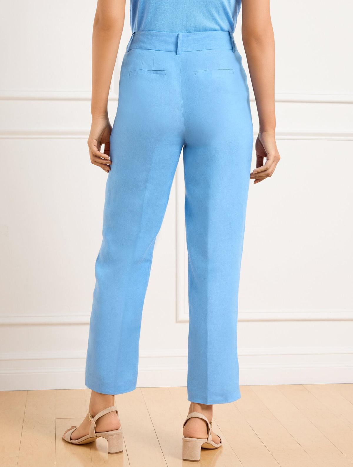 STRAIGHT ANKLE LEG LINEN PANTS | Talbots