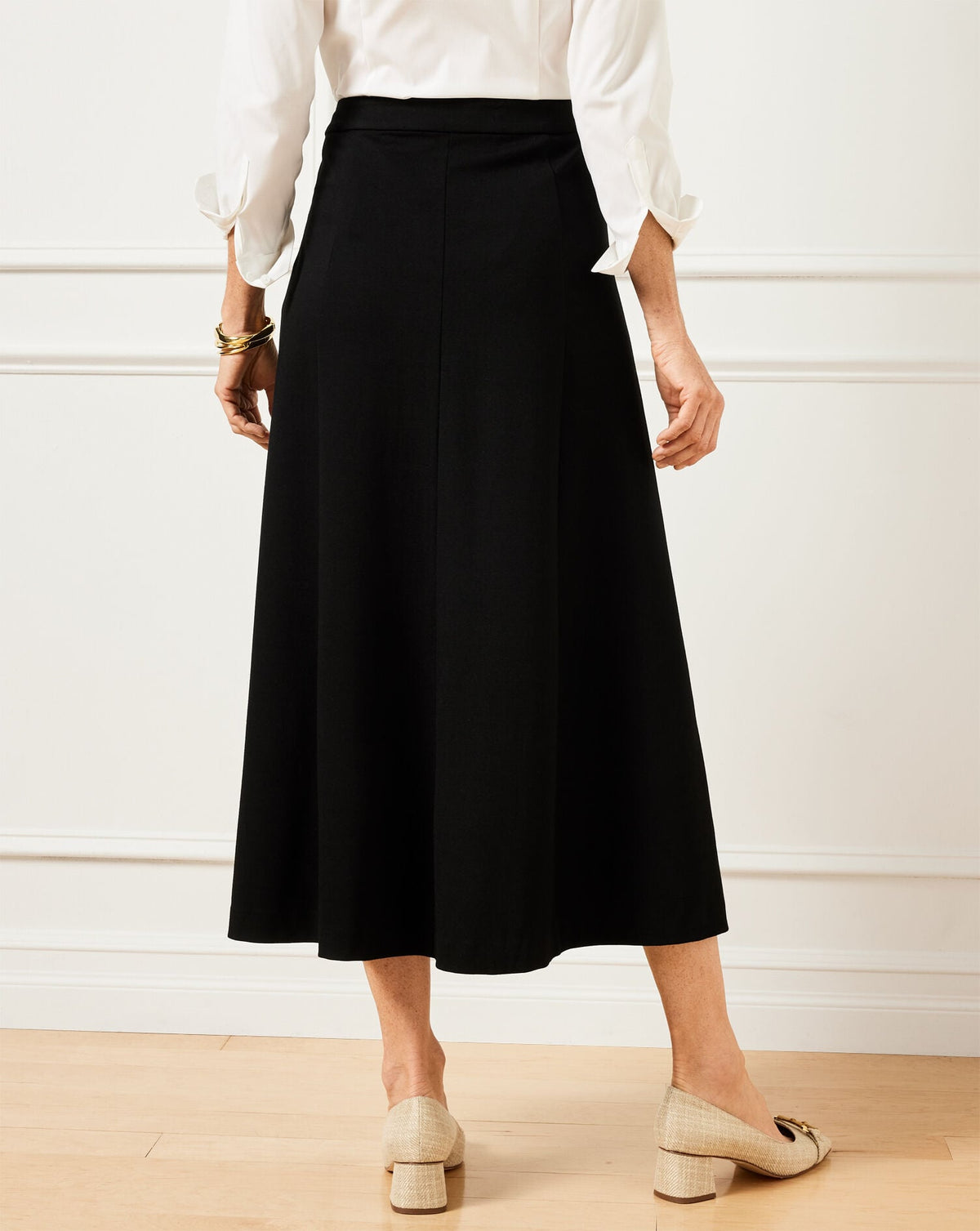 LUXE PONTE A-LINE MIDI SKIRT | Talbots