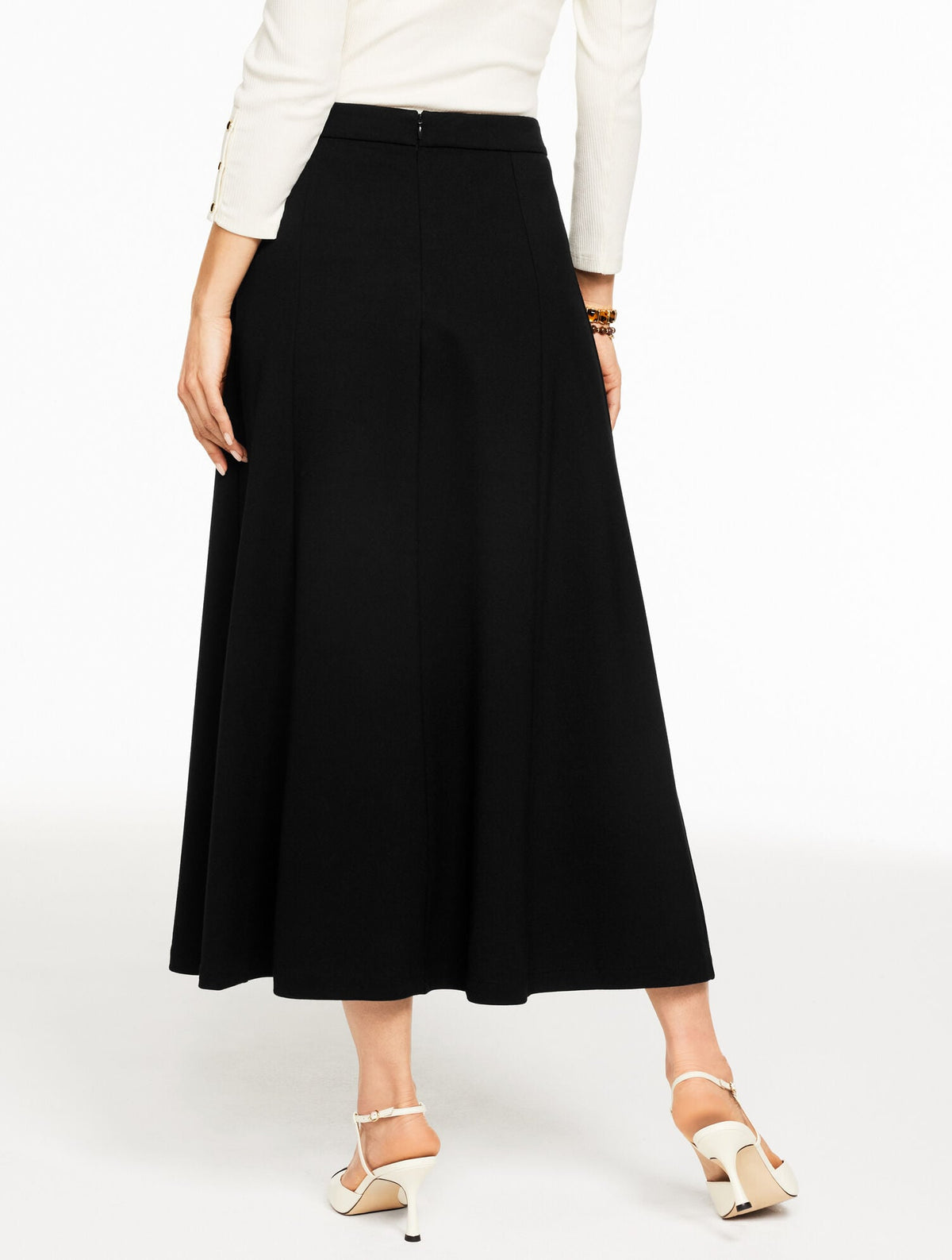 LUXE PONTE A-LINE MIDI SKIRT | Talbots
