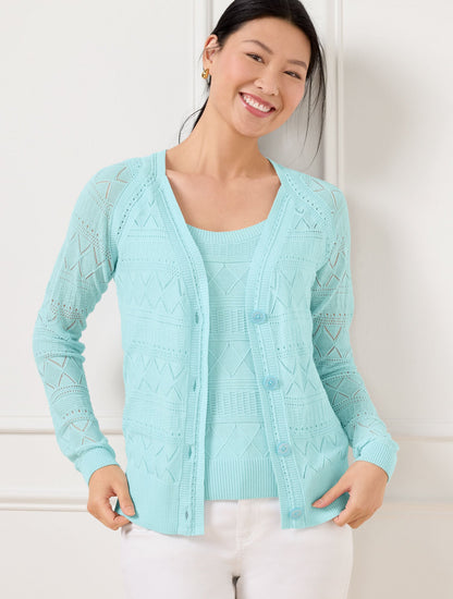 LACE POINTELLE CARDIGAN | Talbots