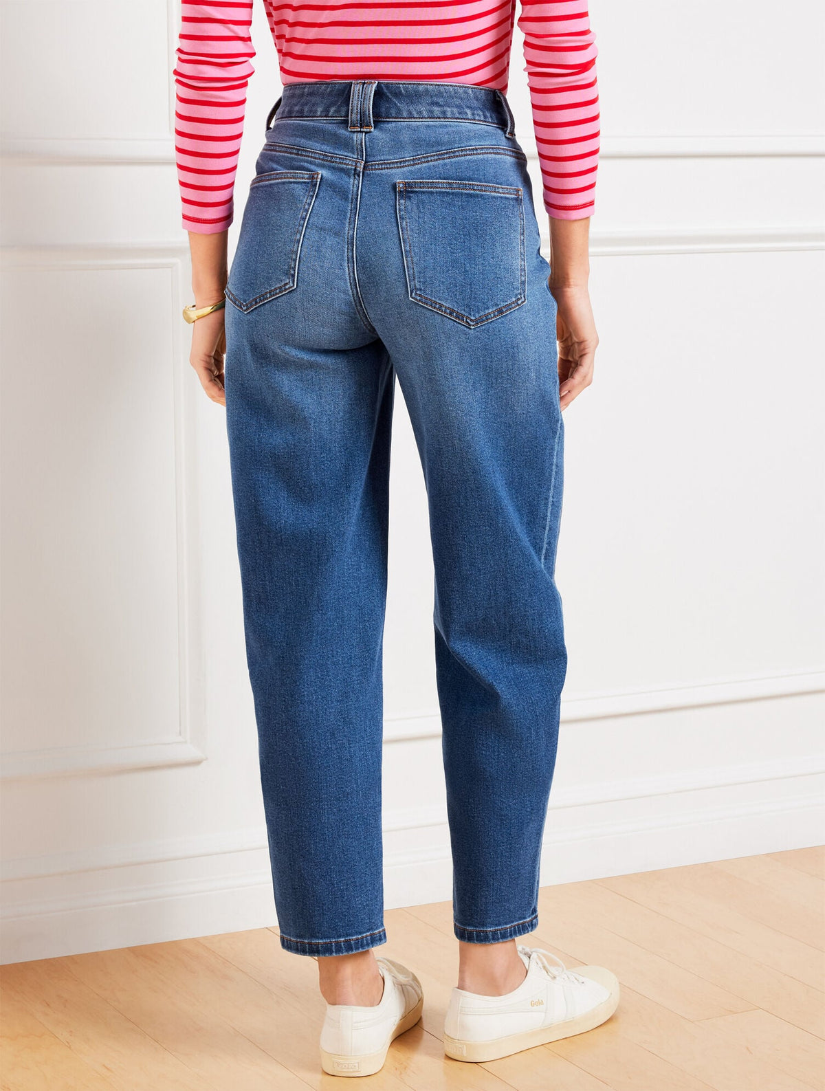 RELAXED TAPERED BARREL LEG JEANS - QUINN WASH | Talbots