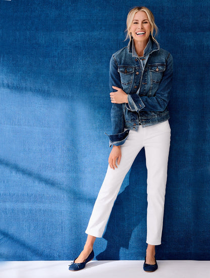SLIM STRAIGHT ANKLE JEANS | Talbots