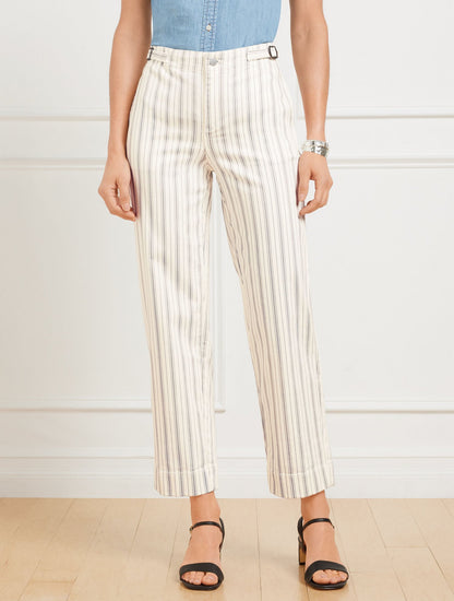 STRAIGHT ANKLE JEANS - HILLSIDE STRIPE | Talbots