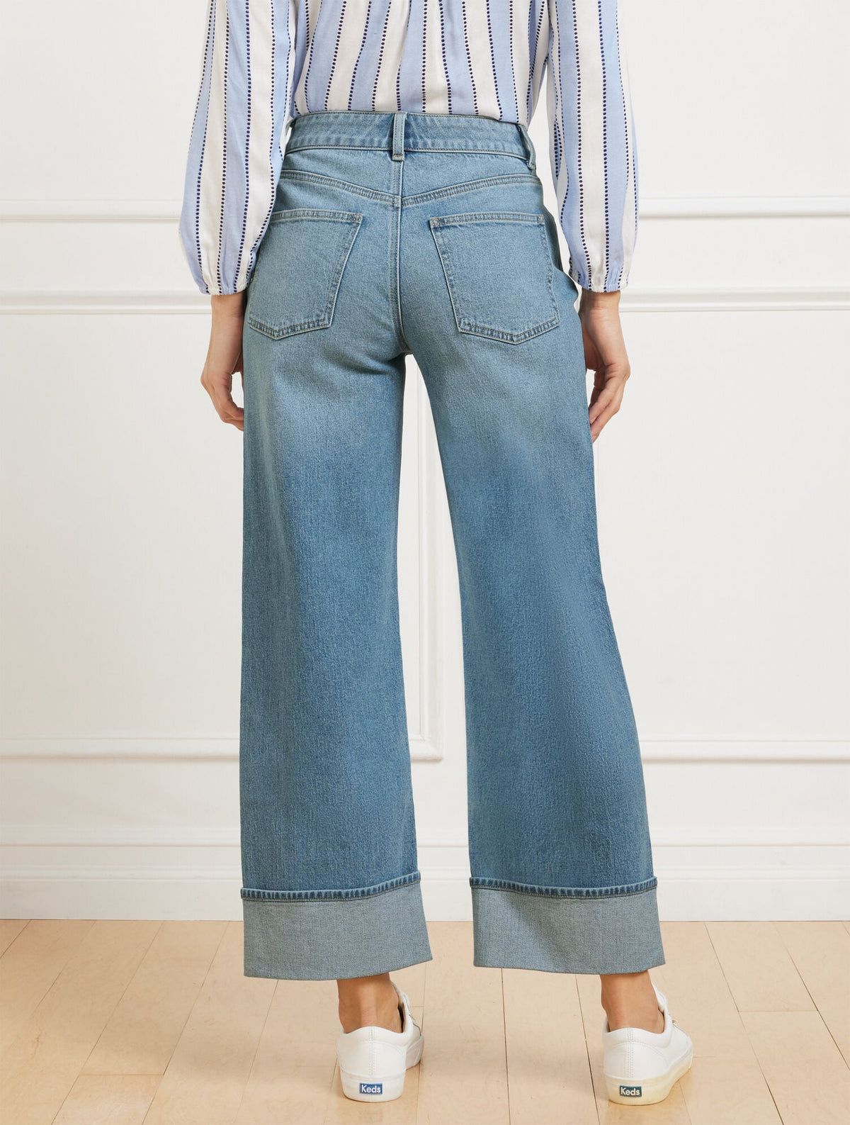 STRAIGHT ANKLE CUFF JEANS - MCCARREN WASH | Talbots