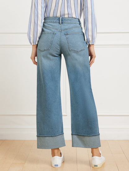STRAIGHT ANKLE CUFF JEANS - MCCARREN WASH | Talbots