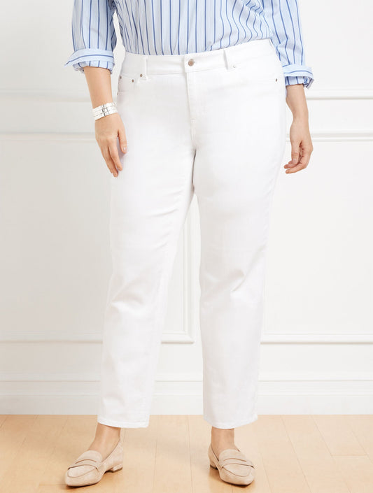 MID RISE STOVEPIPE STRAIGHT LEG JEANS - WHITE | Talbots