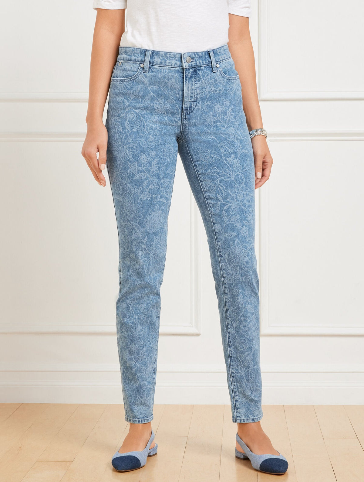 SLIM ANKLE JEANS - LINEAR GARDEN | Talbots