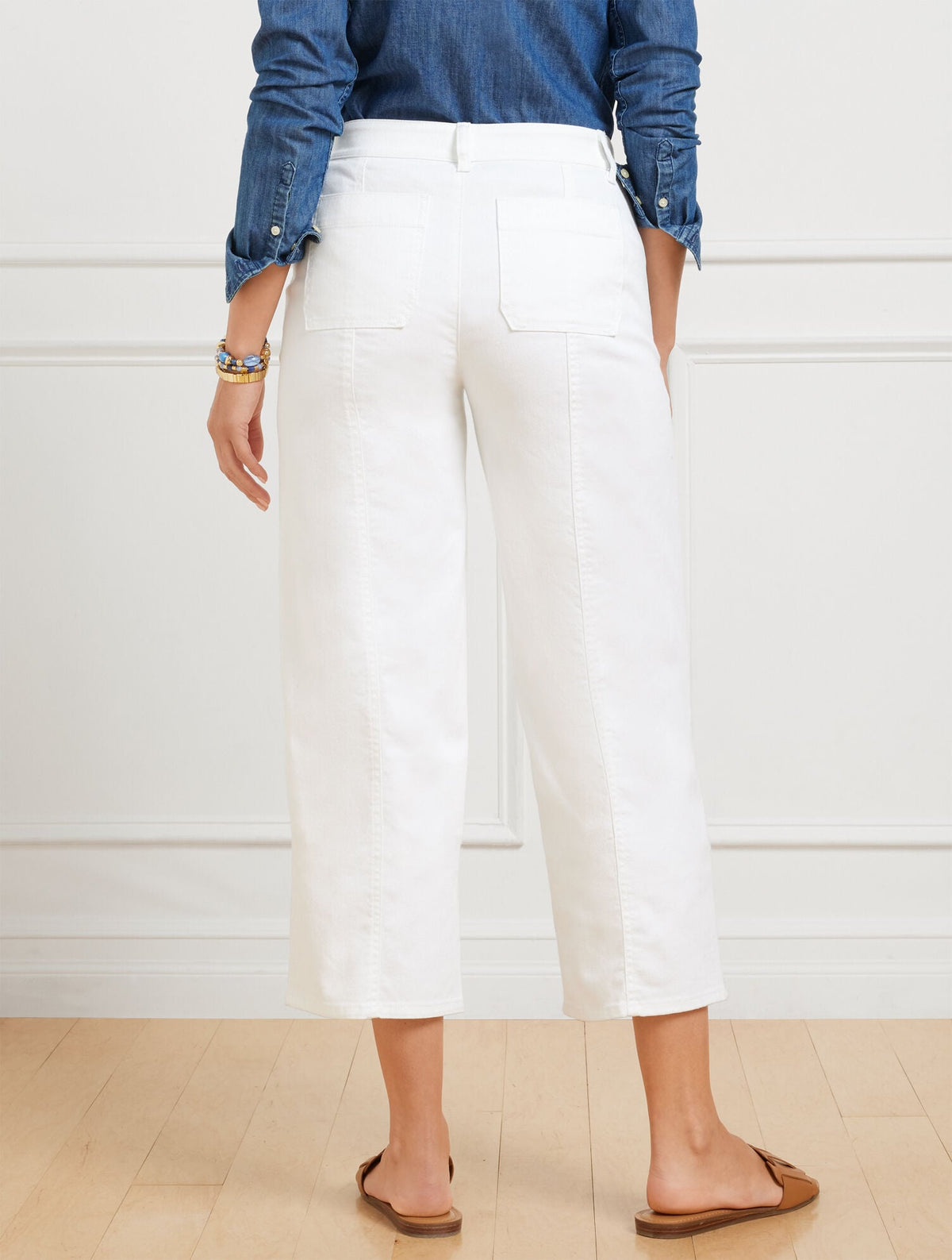 WIDE CROP JEANS - WHITE | Talbots