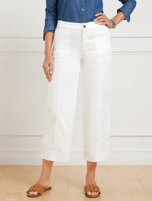 WIDE CROP JEANS - WHITE | Talbots