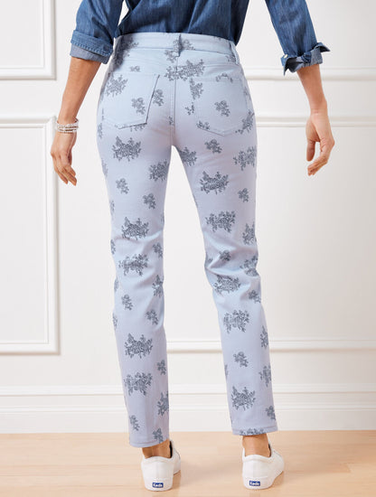 SLIM ANKLE JEANS - FLORAL BUNCHES - CURVY FIT | Talbots