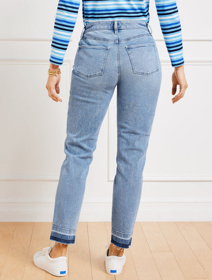 SLIM ANKLE RELEASED HEM JEANS - PELHAM WASH - CURVY FIT | Talbots