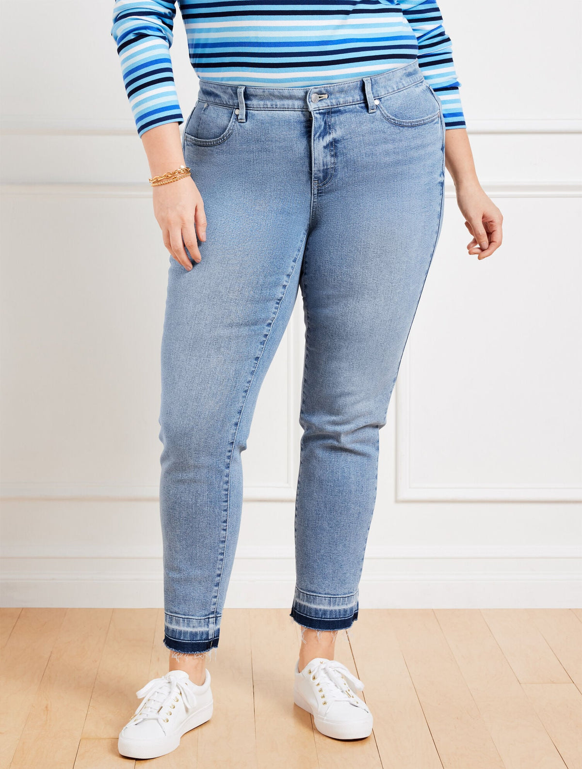 SLIM ANKLE RELEASED HEM JEANS - PELHAM WASH - CURVY FIT | Talbots