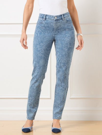 SLIM ANKLE JEANS - LINEAR GARDEN - CURVY FIT | Talbots