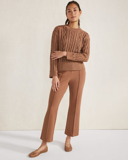 ORGANIC COTTON CABLE KNIT SWEATER | Talbots