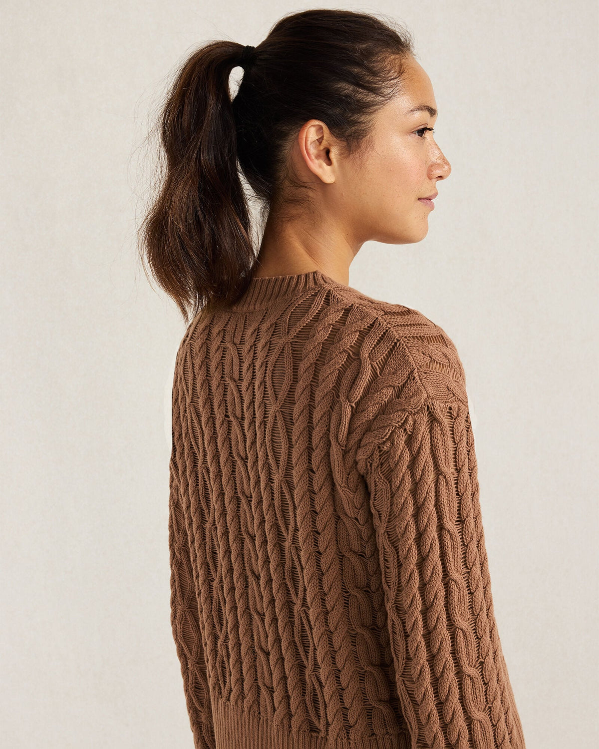 ORGANIC COTTON CABLE KNIT SWEATER | Talbots