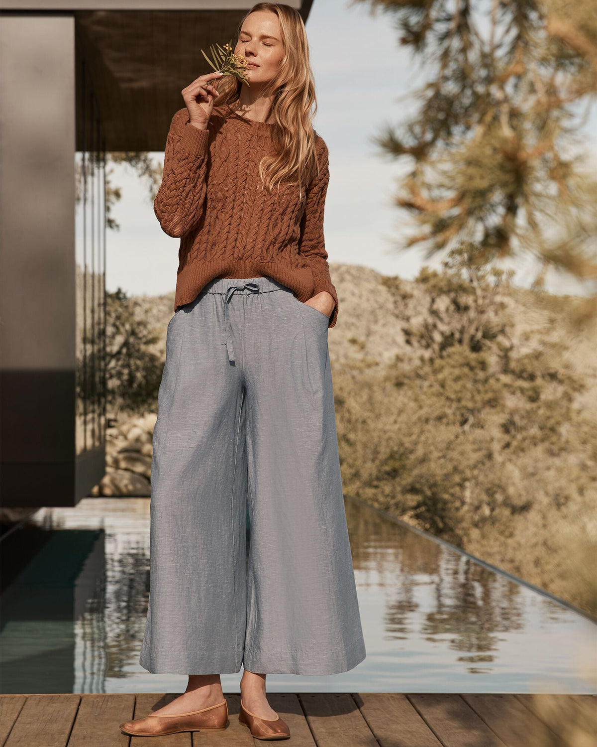 ORGANIC COTTON CABLE KNIT SWEATER | Talbots