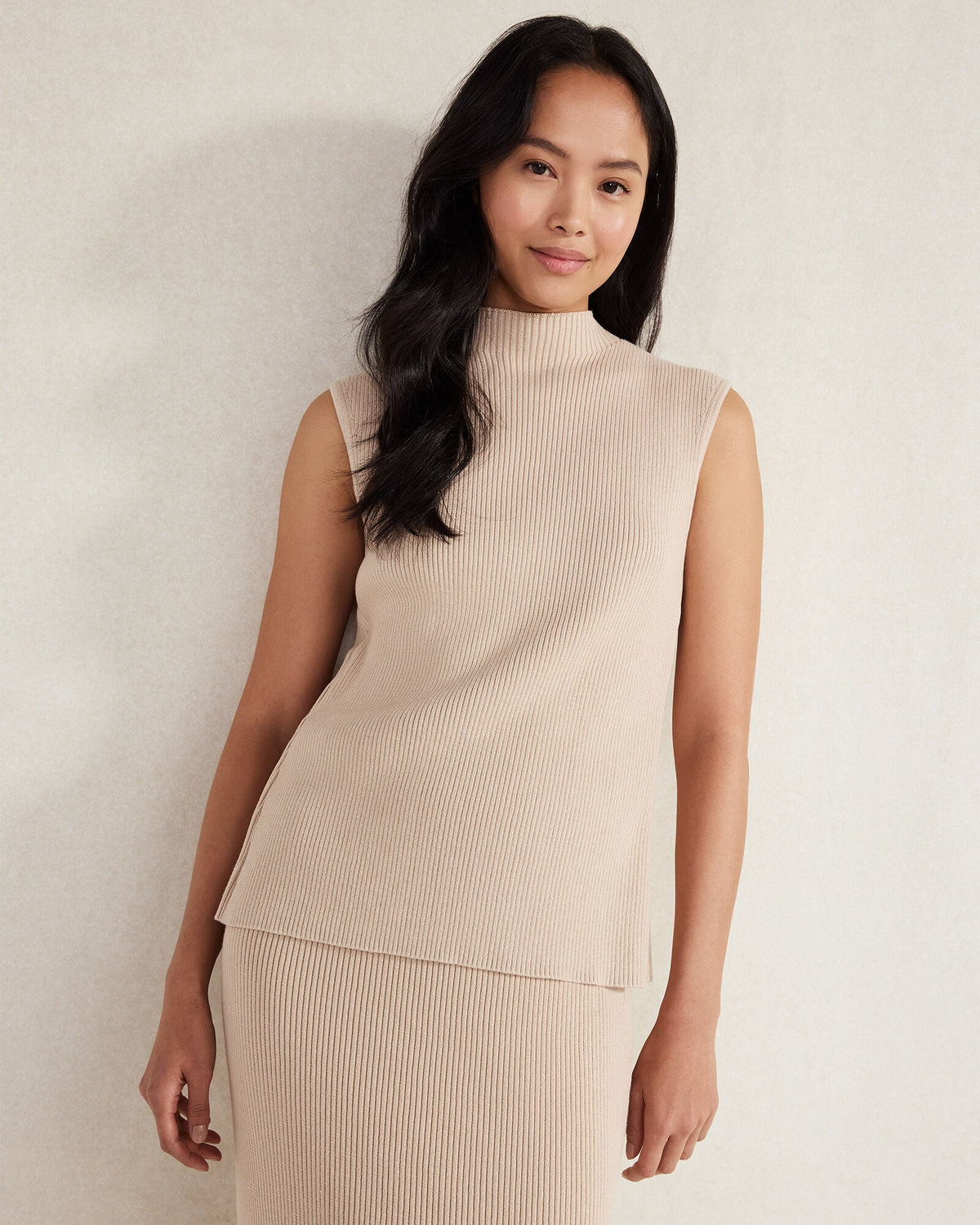 ORGANIC COTTON RIB KNIT SWEATER TANK | Talbots