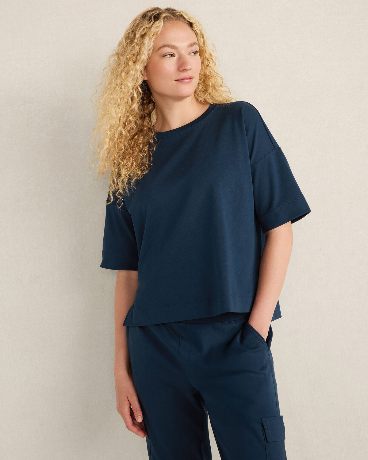 PLAITED ORGANIC COTTON JERSEY TEE | Talbots