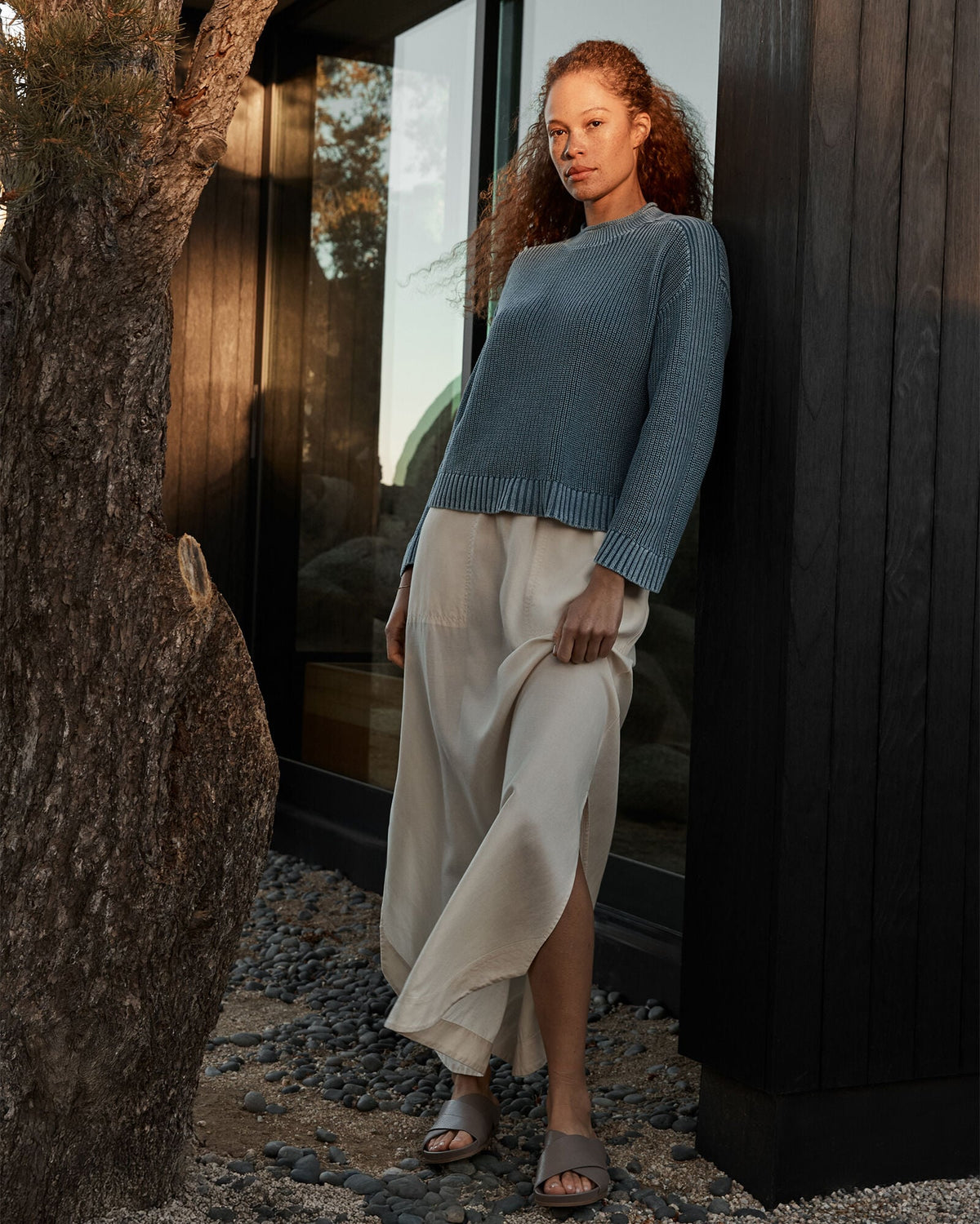 GARMENT-DYED ORGANIC COTTON ROLLNECK SWEATER | Talbots