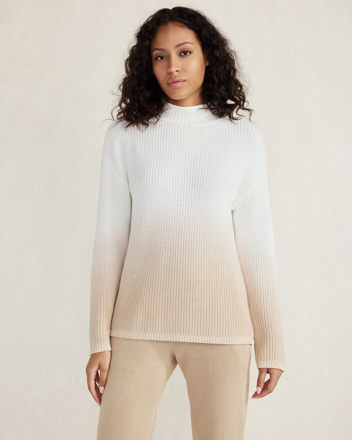 DIP-DYED ORGANIC COTTON ROLLNECK SWEATER | Talbots