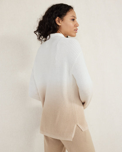 DIP-DYED ORGANIC COTTON ROLLNECK SWEATER | Talbots