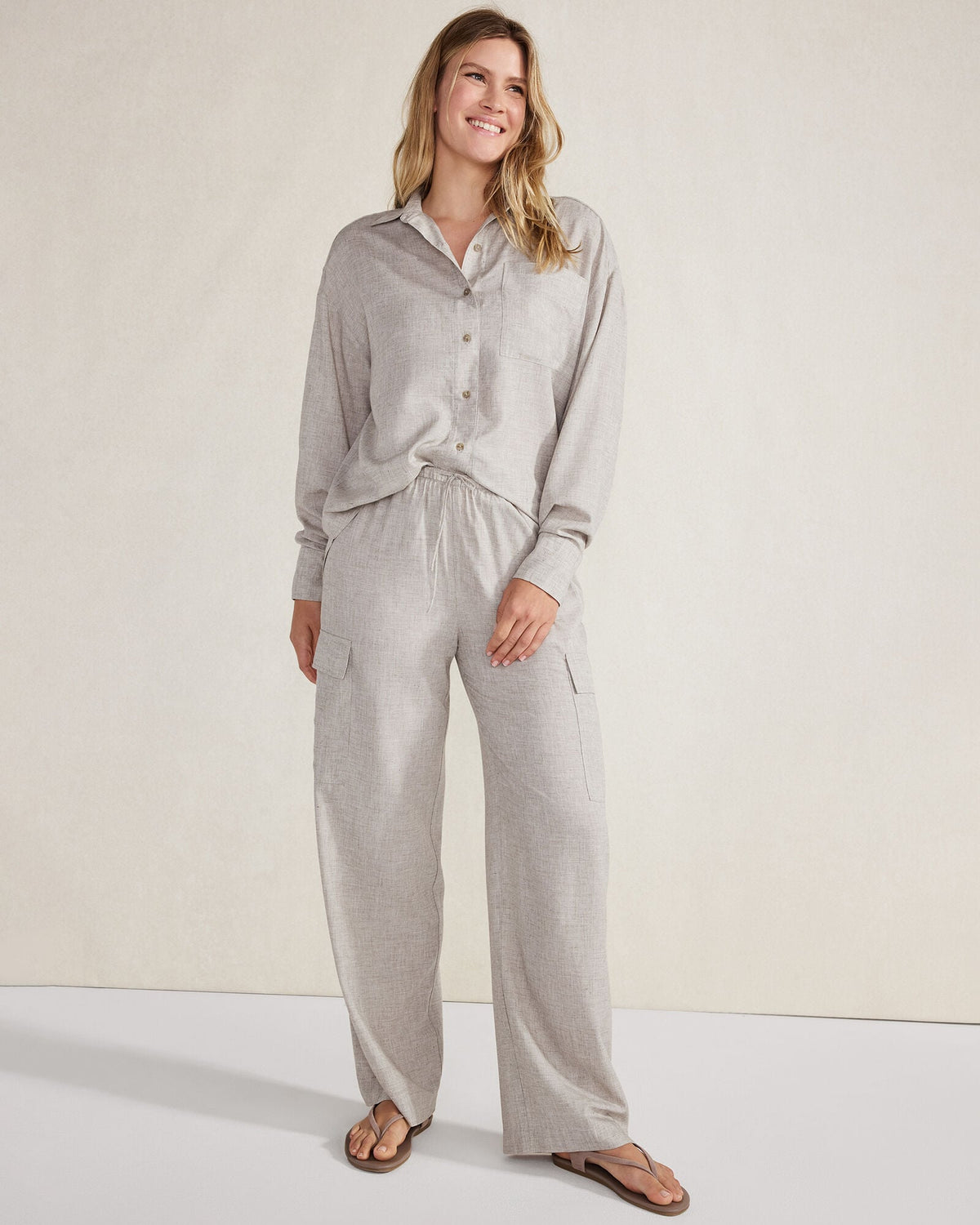 DRAPEY WOOL BUTTON DOWN TOP | Talbots